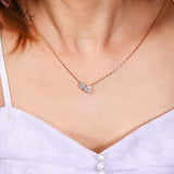 Round 6.5mm Pear 7×9mm Moissanite Diamond Necklace 3EX Hearts and Arrows  VVS1 D Color Ruby Sapphire  Columbia Emerald  Fancy Color Moissanite  Gift