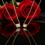 IGI Certificate Lab Grown Diamond Necklace 14K/18K Gold Radiant Shape 1/2/3ct D Color Pendant Hypoallergenic Direct from Factory Daily & Office Wear Perfect Gift