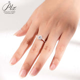 925 Sterling Silver Round Cut 1CT Moissanite Halo Half-Eternity Ring Women Only Gifts For Festivals And Anniversaries