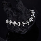 925 Sterling Silver Exquisite Letter Bracelet with 1-1.2mm Moissanite D color clarity ideal as a gift for festival celebration