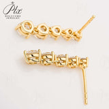 Moissanite Earrings Tassel Pendant Ear Stud Piercing  Ten Stones Round Shape 925 Sterling Silver Top Quality Wedding Jewelry