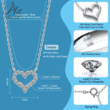 925 Sterling Silver D Color Heart Moissanite Stone Necklace Diamond  Clarity for Women Jewelry Pendant