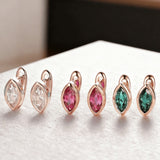 1CT Marquise Earrings D Color Moissanite/Ruby/Colombian 10k 14k S925 Plated Gold Ear Stud for Woman Engagement Christmas Party