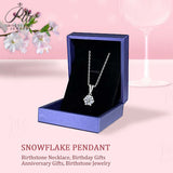 Moissanite Necklace Snowflake Pendant Multicolor Round Cut 925 Sterling Silver 1ct  For Women Wedding Bridal Fine Jewelry Charms