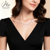 Round Moissanite Necklace for Women 925 Sterling Silver Jewelry Women's Moissanite Tennis Chain Gift