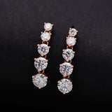 Moissanite Earrings Tassel Pendant Ear Stud Piercing  Ten Stones Round Shape 925 Sterling Silver Top Quality Wedding Jewelry