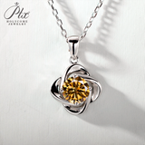 Moissanite Diamond 6.5mm 1CT Necklace For Womens Solitaire Pendant 925 Silver Chains D White  Jewelry Customized Gift