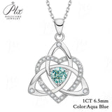 Heart-shaped Clover Necklace 925 Sterling Silver with Moissanite Round Cut VVS1 Jewelry Gift for Women’s Special Occasions