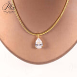 8-16 CT Custom Necklace Pear Cut Moissanite White 925 Sterling Silver Jewelry High-Quality Premium Christmas Gift Hypoallergenic