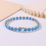 Opal Bracelet 925 Sterling Silver 2/3/4/5mm White/Blue Color Simple Classic Women Chain Jewelry Advanced Jewelry Charms Elegant