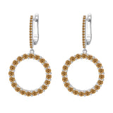 Hoop Earrings 2.6CT D White/Black/Champagne/Vivid blue Round Moissanite S925 Silver Plated for Fishion Party Gift Hypoallergenic