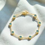 Moissanite Bracelet with 2.4CT D White/Black/Vivid Blue/Green Round Moissanite 925 Silver Plated Gold Women Man Party Gift Daily