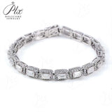 Celestial Emerald Cut Halo Tennis Bracelet Gifts For Festivals And Anniversaries