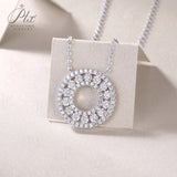 Moissanite Necklace 925 Silver D Color VVS1 Luxury Circular Full High-End Jewelry Gift for Women Anniversary Present