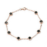 Moissanite Bracelet with 2.4CT D White/Black/Vivid Blue/Green Round Moissanite 925 Silver Plated Gold Women Man Party Gift Daily