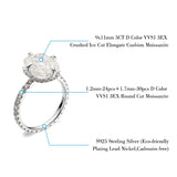 Cushion-Cut Moissanite Ice-Flake Cut Ring 10K/14K/18K Gold Classic Design Sparkling Engagement & Wedding Jewelry Gift