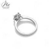 Round Shape Moissanite Petal Half-Eternity Ring Women Only Gifts For Festivals And Anniversaries