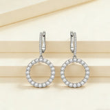 Hoop Earrings 2.6CT D White/Black/Champagne/Vivid blue Round Moissanite S925 Silver Plated for Fishion Party Gift Hypoallergenic