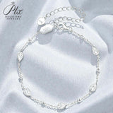 Elegant Moissanite Teardrop Bracelet Pear Shape Gem Beaded Chain Chic Women’s Everyday Jewelry Delicate Shine Fashion Gift