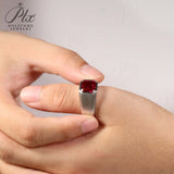 Moissanite Lab Grown Gemstone Ring Asscher Cut Moissanite Ruby Sapphire Colombian S925 Woman Man Anniversary Party Daily Charms