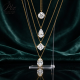 Lab Grown Diamond Necklace 18K Gold Pear Round Oval Princess Shape 1.5ct D Color Pendant Hypoallergenic Direct from Factory Daily & Office Wear Perfect Gift