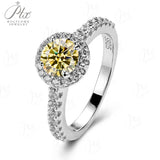 Moissanite Ring 12 Colors Round 1CT 925 Sterling Sliver Fine Jewelry Birth Stones Wedding Gift Women Jewel Ring 925 Silver Ring