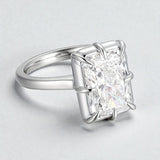 Radiant Cut Ring with 5CT D Color Moissanite Diamond 10k 14k 18K Gold Plated 925 Silver for Women Man Engagement Wedding Jewely