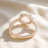 HMJ Ring Lab Grown Diamond 18K 14K 10K Gold Silver Band Sunflower Halo jewelry for Men Women No Fade Dazzling Fire Vintage