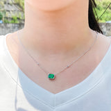 6×8mm Lab Grown Gemstone Emerald Cut Necklace D Color Ruby Sapphire Emerald VVS1 Clarity Banquet Anniversary