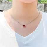 6×8mm Lab Grown Gemstone Emerald Cut Necklace D Color Ruby Sapphire Emerald VVS1 Clarity Banquet Anniversary