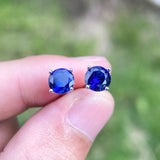 S925 Silver Lab Ruby Emerald Screw Earring 5.0mm Lab-Grown Gemstone Round Stone Fine Jewelry Gift Jewelry For Women Ear Jewel