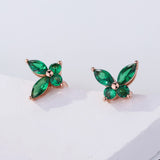925 Sterling Silver Moissanite Lab Grown Gemstone Marquise Round Butterfly Stud Earrings Banquet Gift