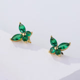 925 Sterling Silver Moissanite Lab Grown Gemstone Marquise Round Butterfly Stud Earrings Banquet Gift
