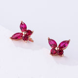 925 Sterling Silver Moissanite Lab Grown Gemstone Marquise Round Butterfly Stud Earrings Banquet Gift