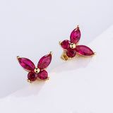 925 Sterling Silver Moissanite Lab Grown Gemstone Marquise Round Butterfly Stud Earrings Banquet Gift