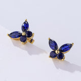 925 Sterling Silver Moissanite Lab Grown Gemstone Marquise Round Butterfly Stud Earrings Banquet Gift