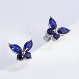 925 Sterling Silver Moissanite Lab Grown Gemstone Marquise Round Butterfly Stud Earrings Banquet Gift