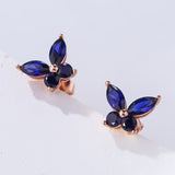 925 Sterling Silver Moissanite Lab Grown Gemstone Marquise Round Butterfly Stud Earrings Banquet Gift