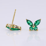 925 Sterling Silver Moissanite Lab Grown Gemstone Marquise Round Butterfly Stud Earrings Banquet Gift