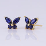 925 Sterling Silver Moissanite Lab Grown Gemstone Marquise Round Butterfly Stud Earrings Banquet Gift