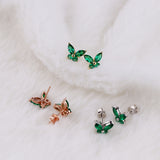 925 Sterling Silver Moissanite Lab Grown Gemstone Marquise Round Butterfly Stud Earrings Banquet Gift