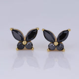 925 Sterling Silver Moissanite Lab Grown Gemstone Marquise Round Butterfly Stud Earrings Banquet Gift