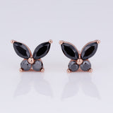 925 Sterling Silver Moissanite Lab Grown Gemstone Marquise Round Butterfly Stud Earrings Banquet Gift