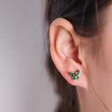 925 Sterling Silver Moissanite Lab Grown Gemstone Marquise Round Butterfly Stud Earrings Banquet Gift