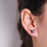 925 Sterling Silver Moissanite Lab Grown Gemstone Marquise Round Butterfly Stud Earrings Banquet Gift