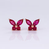 925 Sterling Silver Moissanite Lab Grown Gemstone Marquise Round Butterfly Stud Earrings Banquet Gift