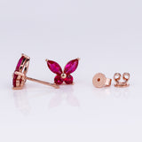 925 Sterling Silver Moissanite Lab Grown Gemstone Marquise Round Butterfly Stud Earrings Banquet Gift