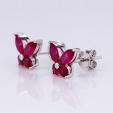 925 Sterling Silver Moissanite Lab Grown Gemstone Marquise Round Butterfly Stud Earrings Banquet Gift