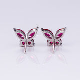 925 Sterling Silver Moissanite Lab Grown Gemstone Marquise Round Butterfly Stud Earrings Banquet Gift