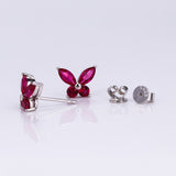 925 Sterling Silver Moissanite Lab Grown Gemstone Marquise Round Butterfly Stud Earrings Banquet Gift